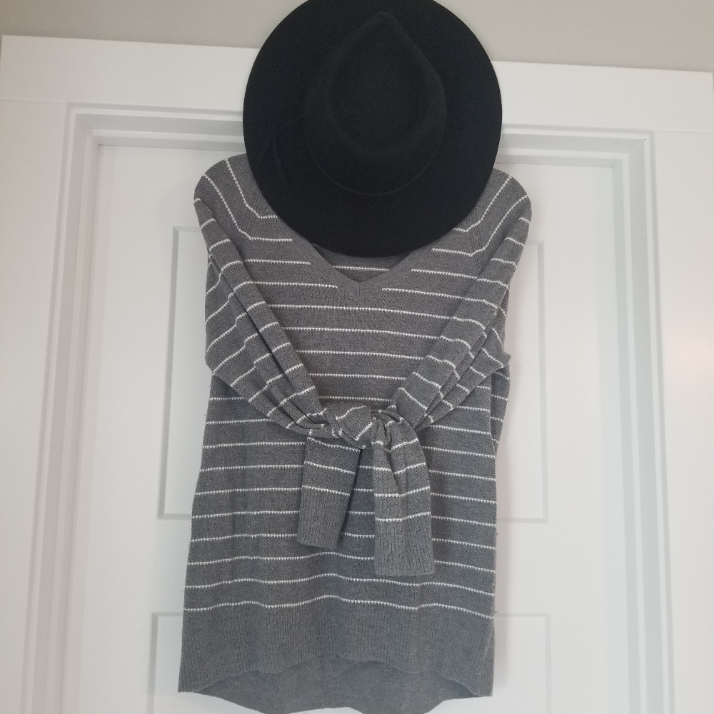 Gray Striped Sweater